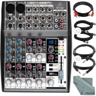 Photo Savings Behringer XENYX 1002FX 10-Channel Audio Mixer with Effects Processor and Accessory Bundle wCables + Fibertique Cloth