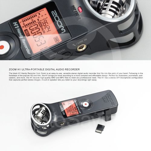  Photo Savings Zoom H1 Portable Digital Audio Recorder Deluxe Bundle with Shockmount + Mini Tripod + 32GB + Batteries & Charger+ Fibertique Cloth