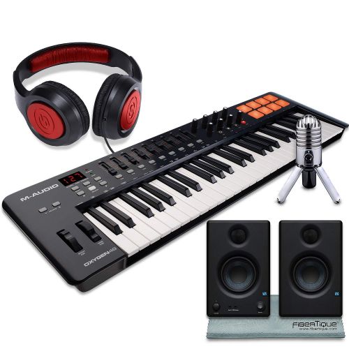  Photo Savings M-Audio Oxygen 49 MK IV 49-Key USB MIDI KeyboardDrum Pad Controller with VIP Software Download, Presonus Eris E3.5 Monitors, Deluxe Bundle