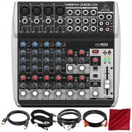 Photo Savings Behringer XENYX Q1202USB 12-Input, 2-Bus Mixer with Cables and Microfiber Cloth