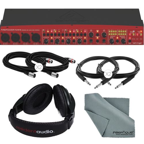  Photo Savings Behringer Firepower FCA1616 FireWireUSB 2.0 AudioMIDI Interface with Closed-Back Headphones and Basic Accessory Bundle