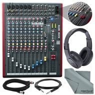 Photo Savings Allen & Heath ZED-12FX 12-Channel Recording Mixer with USB Connection and FX & Accessory Bundle w/ Closed-Back Headphones + Cables + Fibertique