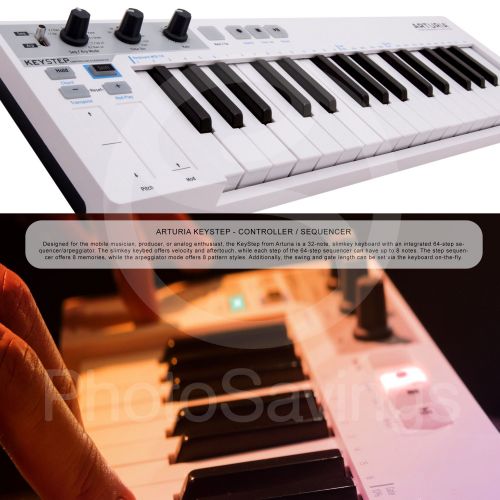  Photo Savings Arturia KeyStep 32-Note Slimkey Velocity and Aftertouch Controller and Sequencer & Deluxe Bundle w Samson Meteor Mic + SR350 Headphones + More