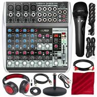 Photo Savings Behringer Xenyx QX1202USB Premium 12-Input 2-Bus Mixer with Xpix Microphone and Assorted Cables Premium Bundle