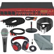 Photo Savings Behringer Firepower FCA1616 FireWireUSB 2.0 AudioMIDI Interface with Samson Dynamic Microphone, Closed-Back Headphones, and Platinum Accessory Bundle