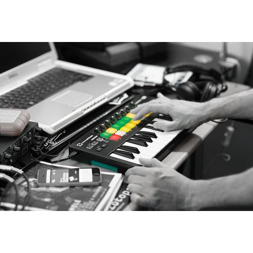  Photo Savings Novation Launchkey Mini MK2 25-Key USB MIDI Controller Deluxe Accessory Bundle WLaunchpad Mini Ableton Live Controller MK2+Bluetooth Monitors & Meteor Mic+ More