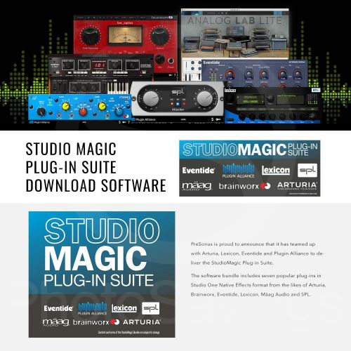  Photo Savings PreSonus Studio 192 Mobile 22x26 USB 3.0 Audio Interface and Studio Command Center with Condenser Microphone, Mixing Headphones, Deluxe Bundle