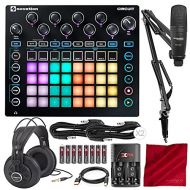 Photo Savings Novation Circuit Groove Box 2-Part Synth, Drum Machine, Sequencer + Sample Import with Marantz Professional Pod Pack 1 USB Microphone Kit and Deluxe Accessory Bundle