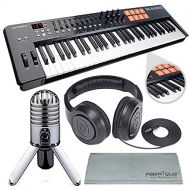 Photo Savings M-Audio Oxygen 49 MK IV 49-Key USB MIDI Keyboard/Drum Pad Controller with VIP Software Download and Samson Meteor Mic USB Microphone Accessory Bundle