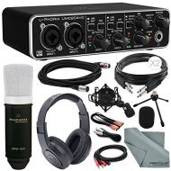 Photo Savings Behringer U-PHORIA UMC204HD USB 2.0 Audio/MIDI Interface Platinum Bundle w/Marantz Pro MPM-1000 Condenser Mic + Headphones + Cables + Fibertique