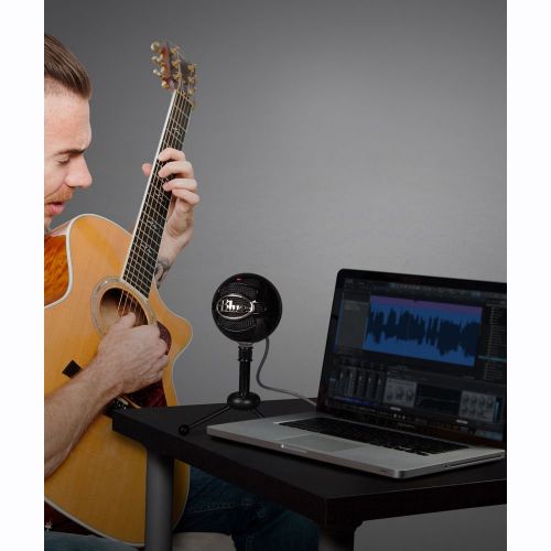  Photo Savings Blue Snowball Studio USB All-In-One Vocal Recording System with Samson Dynamic Headphones, Mic Pop Filter, and Fibertique Cloth