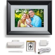 10in WiFi Digital Photo Frame w/Battery | Load Family Pictures by Email, App, Web, USB/SD | 32GB | Great Gift | Easy Touchscreen Setup | Plays Videos | Black