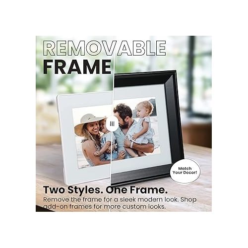  10in WiFi Digital Photo Frame w/Battery | Load Family Pictures by Email, App, Web, USB/SD | 32GB | Great Gift | Easy Touchscreen Setup | Plays Videos | Black