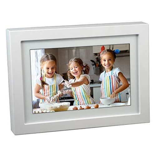  [아마존베스트]PhotoSpring 8 (16GB) 8-inch WiFi Cloud Digital Picture Frame - Battery, Touch-Screen, Plays Video and Photo Slideshows, HD IPS Display, iPhone & Android app (White - 15,000 Photos)