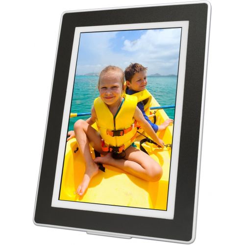  PhotoSpring (16GB) 10 inch WiFi Cloud Digital Picture Frame - Battery, Touch Screen, Plays Video and Photo Slideshows, HD IPS Display, iPhone & Android app (WhiteBlack Mat - 15,00