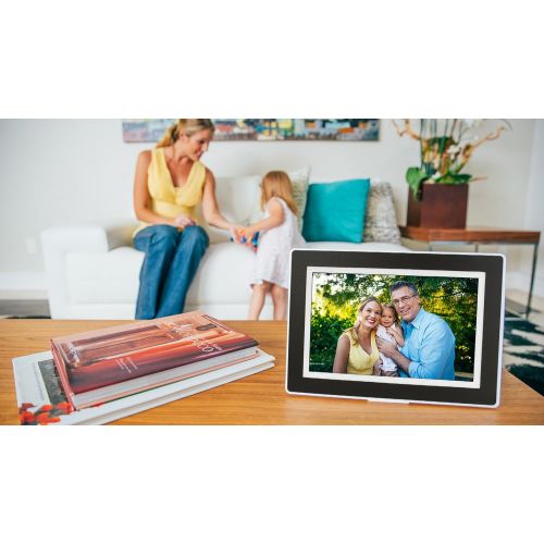  PhotoSpring (32GB) 10-inch WiFi Cloud Digital Picture Frame - Battery, Touch-Screen, Plays Video and Photo Slideshows, HD IPS Display, iPhone & Android app (White - 32,000 Photos)