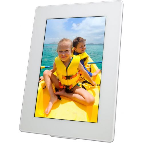  PhotoSpring (32GB) 10-inch WiFi Cloud Digital Picture Frame - Battery, Touch-Screen, Plays Video and Photo Slideshows, HD IPS Display, iPhone & Android app (White - 32,000 Photos)