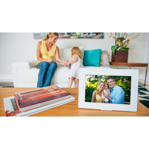  PhotoSpring (32GB) 10-inch WiFi Cloud Digital Picture Frame - Battery, Touch-Screen, Plays Video and Photo Slideshows, HD IPS Display, iPhone & Android app (White - 32,000 Photos)
