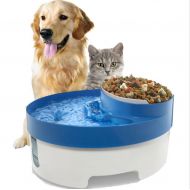 Water Fountain Food Bowl 3 in 1 : Pet For Cat Dog Automatic Dish Feeder Dispenser Waterer Drink by Phumon567