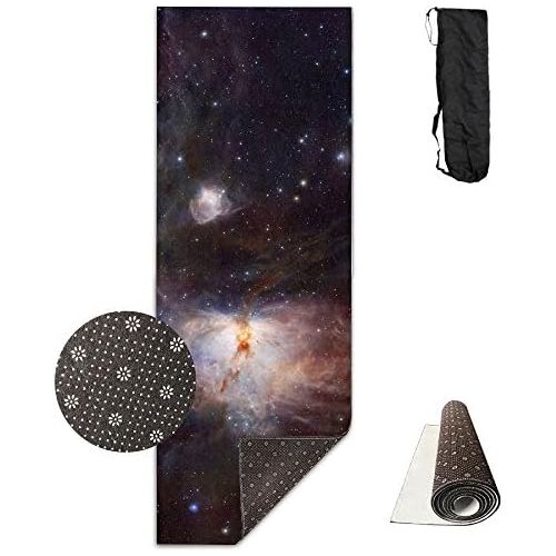  PhyShen Unisex Fitness Yoga Mat Nebula Space Univers Unique Non-Slip Pattern Towels,Pilates Sports Paddle Board Yoga Exercise 24 X 71 Inches Durable Yoga Mats,All-Purpose