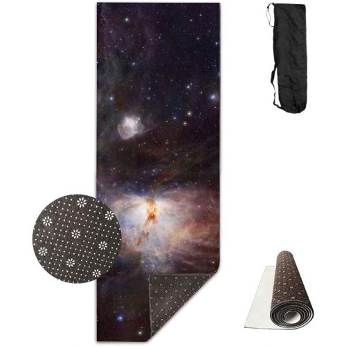  PhyShen Unisex Fitness Yoga Mat Nebula Space Univers Unique Non-Slip Pattern Towels,Pilates Sports Paddle Board Yoga Exercise 24 X 71 Inches Durable Yoga Mats,All-Purpose