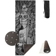 PhyShen Unisex Fitness Yoga Mat Skull Chief Injured Unique Non-Slip Pattern Towels,Pilates Sports Paddle Board Yoga Exercise 24 X 71 Inches Durable Yoga Mats,All-Purpose