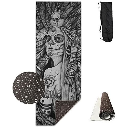  PhyShen Unisex Fitness Yoga Mat Skull Chief Injured Unique Non-Slip Pattern Towels,Pilates Sports Paddle Board Yoga Exercise 24 X 71 Inches Durable Yoga Mats,All-Purpose