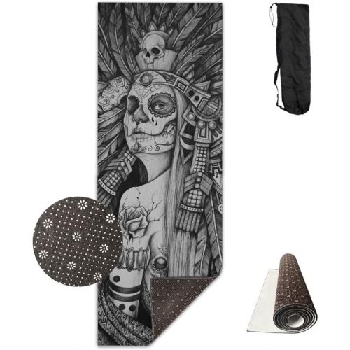  PhyShen Unisex Fitness Yoga Mat Skull Chief Injured Unique Non-Slip Pattern Towels,Pilates Sports Paddle Board Yoga Exercise 24 X 71 Inches Durable Yoga Mats,All-Purpose