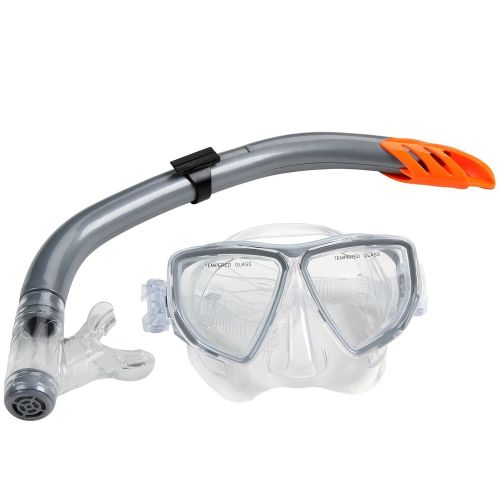  Physionics Schnorchelset | mit Tauchmaske und Schnorchelrohr, inkl. Ablassventil, Farbauswahl | Taucherbrille, Schnorchelmaske, Snorkeling Mask, Herren, Damen, Erwachsene, Kinder