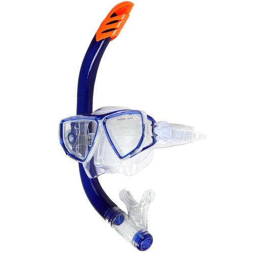  Physionics Schnorchelset | mit Tauchmaske und Schnorchelrohr, inkl. Ablassventil, Farbauswahl | Taucherbrille, Schnorchelmaske, Snorkeling Mask, Herren, Damen, Erwachsene, Kinder