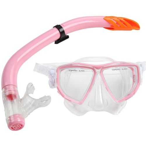  Physionics Schnorchelset | mit Tauchmaske und Schnorchelrohr, inkl. Ablassventil, Farbauswahl | Taucherbrille, Schnorchelmaske, Snorkeling Mask, Herren, Damen, Erwachsene, Kinder