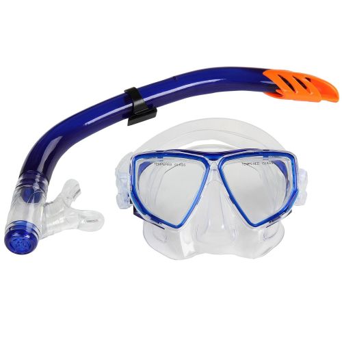  Physionics Schnorchelset | mit Tauchmaske und Schnorchelrohr, inkl. Ablassventil, Farbauswahl | Taucherbrille, Schnorchelmaske, Snorkeling Mask, Herren, Damen, Erwachsene, Kinder