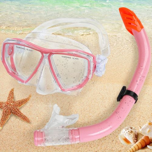  Physionics Schnorchelset | mit Tauchmaske und Schnorchelrohr, inkl. Ablassventil, Farbauswahl | Taucherbrille, Schnorchelmaske, Snorkeling Mask, Herren, Damen, Erwachsene, Kinder