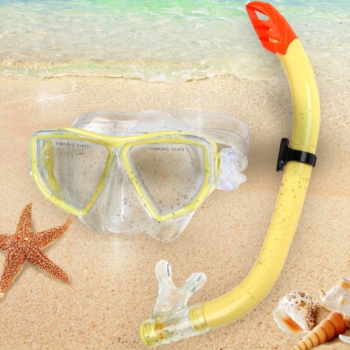  Physionics Schnorchelset | mit Tauchmaske und Schnorchelrohr, inkl. Ablassventil, Farbauswahl | Taucherbrille, Schnorchelmaske, Snorkeling Mask, Herren, Damen, Erwachsene, Kinder