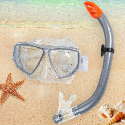  Physionics Schnorchelset | mit Tauchmaske und Schnorchelrohr, inkl. Ablassventil, Farbauswahl | Taucherbrille, Schnorchelmaske, Snorkeling Mask, Herren, Damen, Erwachsene, Kinder