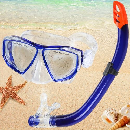  Physionics Schnorchelset | mit Tauchmaske und Schnorchelrohr, inkl. Ablassventil, Farbauswahl | Taucherbrille, Schnorchelmaske, Snorkeling Mask, Herren, Damen, Erwachsene, Kinder