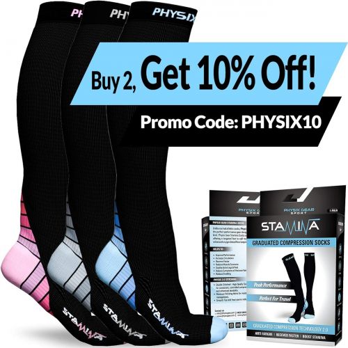  [아마존 핫딜] [아마존핫딜]Physix Gear Sport Compression Socks for Men & Women 20-30 mmHg - Athletic Fit