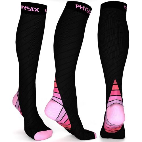  Physix Gear Sport Compression Socks for Men & Women 20-30 mmHg - Athletic Fit