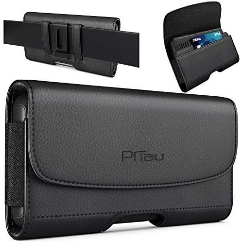  [아마존베스트]PiTau Bomea iPhone 8 6 6S iPhone 7 Leather Case Holster Belt Case with Clip/Loops Belt Pouch Holder for Apple iPhone 6 6S 7 8 Phone with a Slim Hard Case on - Built in ID Card Slot - Bla