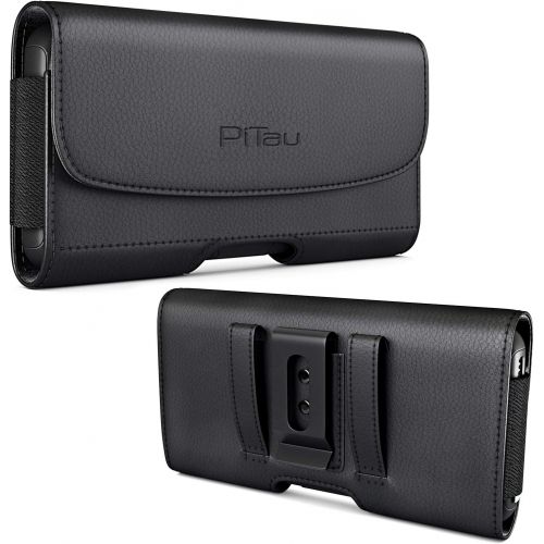  [아마존베스트]PiTau Bomea iPhone 8 6 6S iPhone 7 Leather Case Holster Belt Case with Clip/Loops Belt Pouch Holder for Apple iPhone 6 6S 7 8 Phone with a Slim Hard Case on - Built in ID Card Slot - Bla