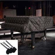 Piano Covers Ltd Grand Piano Cover Black Quilted for Pianos From 53 to 56
