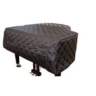 Piano Covers and More!!! ~ Grand Piano Protective Grand Piano Cover/Piano Cover - 7 5 - 7 8 Black Quilted Custom Made to Your Piano Size| Premium Grand Piano Protective Cover | Bundle with L&L Design Piano-Table Topper (2 Items)