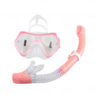 Piaoling piaoling Comfort Snorkel Mask Snorkel Goggles Set Snorkeling Equipment Full Dry Snorkeling Mask Anti-Fog (Color : Pink)