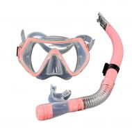 Piaoling piaoling Comfort Snorkel Mask Full Dry Snorkel Set Swimming Anti-Fog Mask Snorkeling Sambo Equipment Adult Goggles Anti-Fog (Color : Pink)
