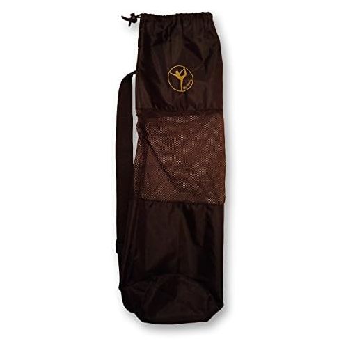  [아마존베스트]Piasana Nylon yoga bag in black with mesh area for ventilation and storage, adjustable shoulder strap, for yoga mats up to 61 cm wide.