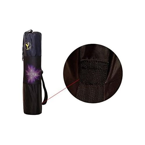  [아마존베스트]Piasana Nylon yoga bag in black with mesh area for ventilation and storage, adjustable shoulder strap, for yoga mats up to 61 cm wide.