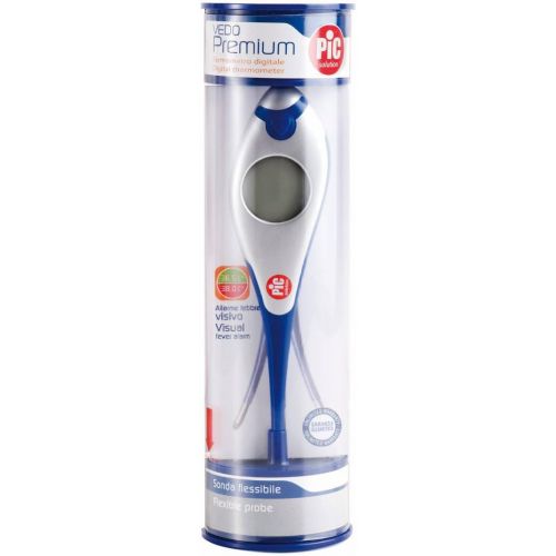  Pic Solution VEDOPREMIUM Digitales Thermometer mit flexibler Spitze und grossem Display, weiss und marineblau