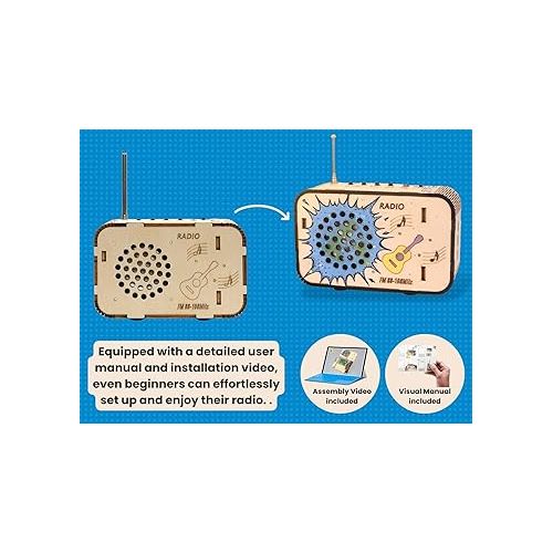  Wooden FM Radio Kit FM 88-108MHz - Science Experiment and Educational Project STEM Kit