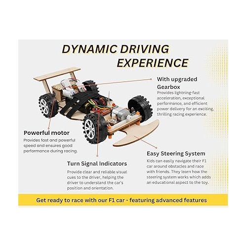  Wireless Remote Control Car Kit F1, Science Project Kit for Kids/Students/Education, STEM Project Model Car Kits to Build, Ideal Choice for Family and School