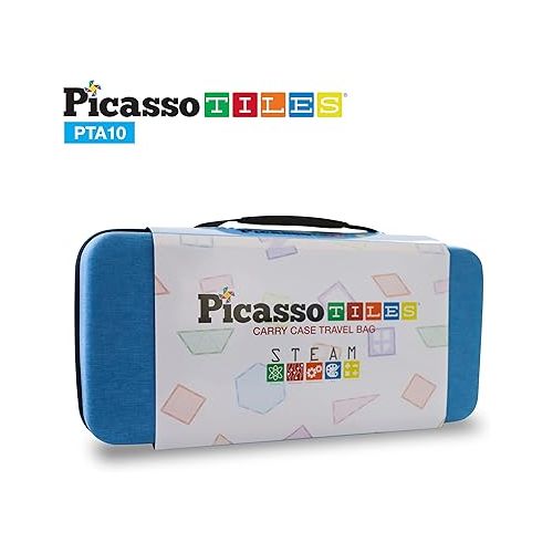  PicassoTiles PicassoToys Toy Carry Case Magnetic Tiles Construction Blocks Travel Bag EVA Storage Organizer Box Action Figure Character Accessory STEM STEAM Toys Portable Water Resistant Oxford Cloth